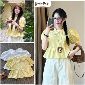 Áo Babydoll Cổ Sen Tay Phồng Xinh Xắn