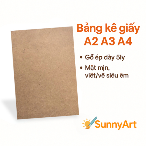 [sunnyartstore] Bảng kê giấy vẽ A2/ A3/ A4 g ép dày 5 ly, bảng kê giấy vẽ tranh, viết bộ i, thù công