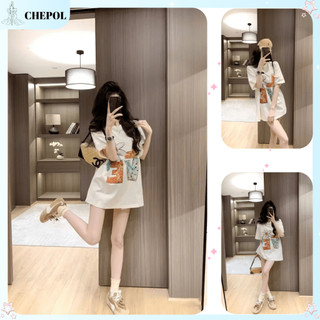 Áo thun nữ Chepol Màu Trắng in họa tiết cao cấp, áo phông chất cotton co dãn 2 chiều thoáng mát, mùa hè CP_x3953