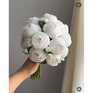 Bó hoa cưới cầm tay cô dâu hoa Hồng trứng HT0012