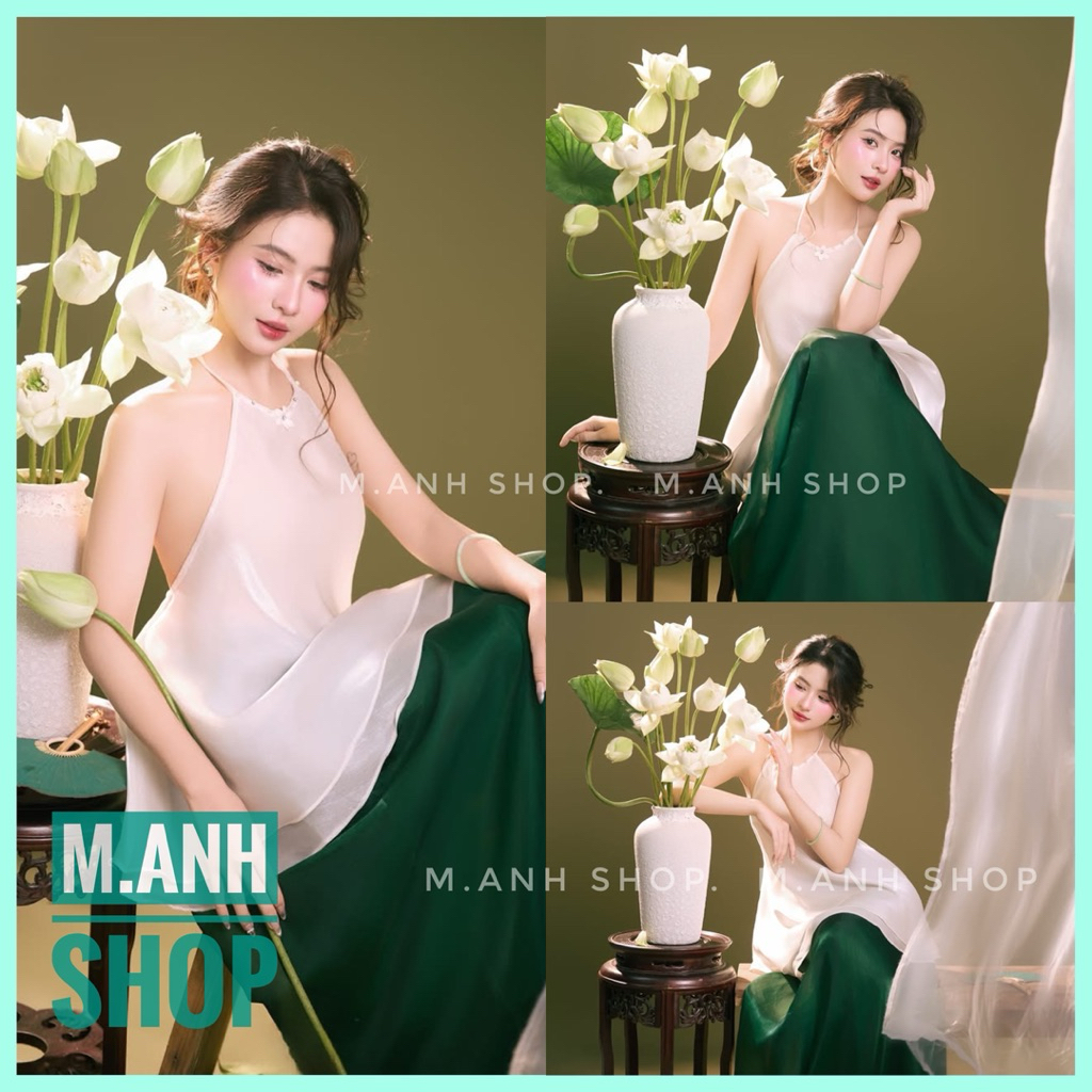 Sét Yếm Trắng Chụp Sen Nghệ Thuật Chụp Ảnh Studio Xinh Đẹp