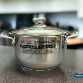 Bộ nồi inox 3 đáy Longcook – Cao cấp, tiện dụng cho mọi gian bếp Dùng Được Bếp Từ Cam Homeware