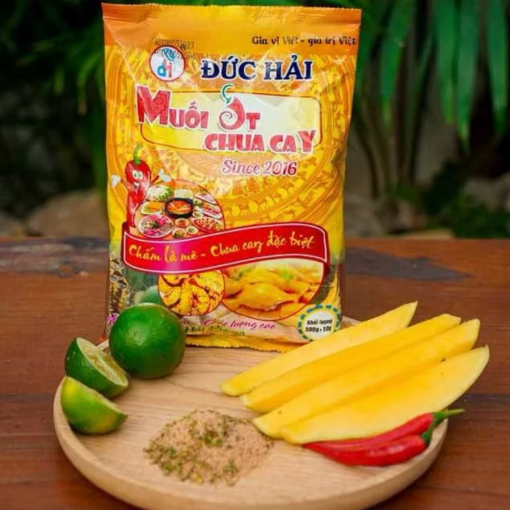 Combo 10 gói muối gia vị muối ớt chua cay Đức Hải chấm hoa quả làm gia vị lẩu thơm ngon gói 500g