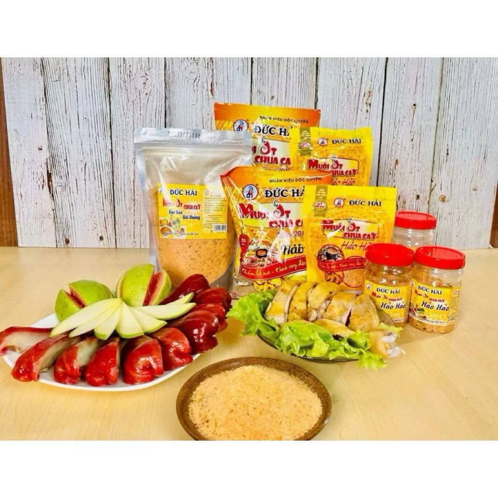 Combo 10 gói muối gia vị muối ớt chua cay Đức Hải chấm hoa quả làm gia vị lẩu thơm ngon gói 500g