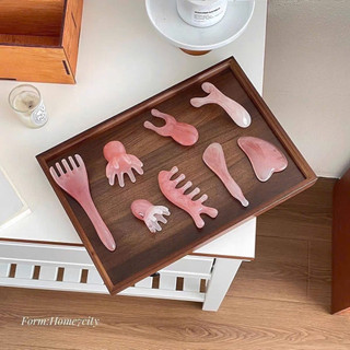 Bộ Dụng Cụ Massage Đá Thạch Anh Hồng 8 Món