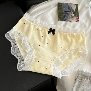 Combo 2 Quần Lót Nữ Cotton Phối Ren Chấm Bi Siêu Xinh, Quần Chip Mềm Đính Nơ Xinh King Shop L-5410