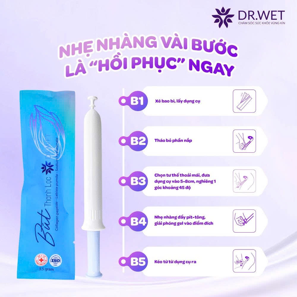 Bút Thanh Lọc Dr.Wet hỗ trợ trẻ hoá vùng kín, làm sạch chuyên sâu, an toàn lành tính, 5 bút/hộp