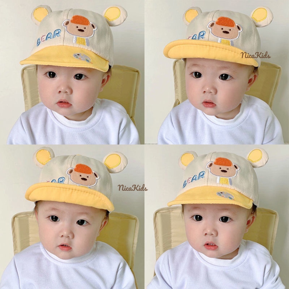 Mũ nón lưỡi trai, nón cho bé hình gấu BEAR cho bé 3-24 tháng mesocshop