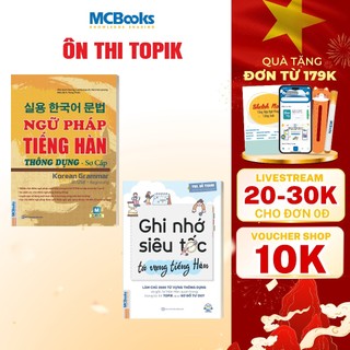 Sách - ÔN THI TOPIK - Combo Ngữ pháp tiếng Hàn thông dụng và Ghi Nhớ Siêu Tốc Từ Vựng tiếng Hàn