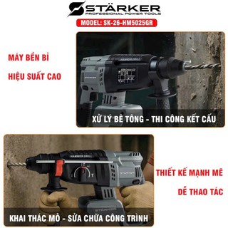 Thân Máy Khoan Bê Tông Dùng Pin STARKER SK-26-HM5025GR - Pin Phổ Thông Makita - Hàng Cao Cấp - Bảo Hành Chính Hãng
