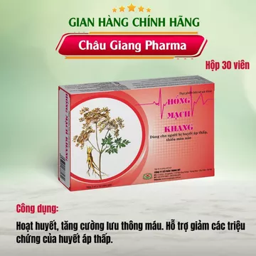 Hồng Mạch Khang hỗ trợ cho người bị huyết áp thấp, tuần hoàn máu kém - Hộp 30 viên
