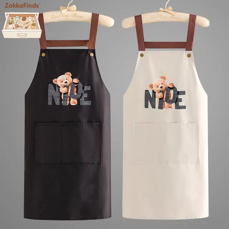Tạp Dề Chống Thấm Nước Và Chống Thấm Dầu Dành Cho Nam Nữ Có Túi Lớn, Tạp Dề Nấu Ăn Nhà Bếp Màu Trơn Đơn Giản