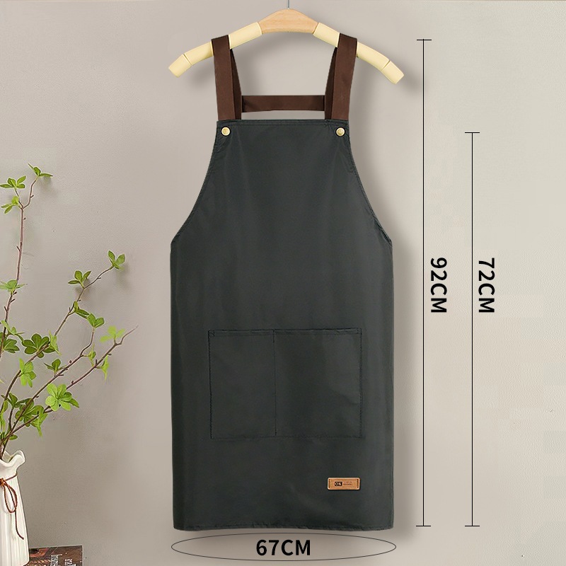 Tạp Dề Chống Thấm Nước Và Chống Thấm Dầu Dành Cho Nam Nữ Có Túi Lớn, Tạp Dề Nấu Ăn Nhà Bếp Màu Trơn Đơn Giản