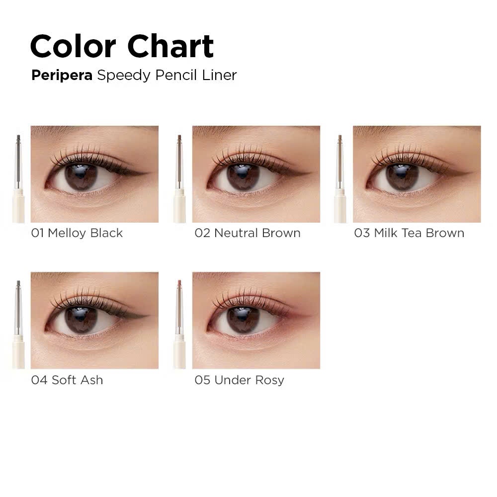 PERIPERA Chì kẻ mắt Speedy Pencil Liner chống nước nét mảnh dễ vẽ 0.14g | NHÍM HOUSE