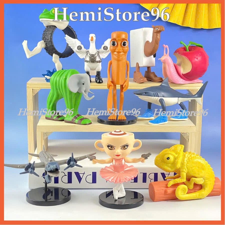 [TẶNG MÓC KHOÁ] Mô hình PVC và 3D Tung Tung Sahur, Capuchina, Brainrot đồ chơi, trang trí, sưu tập cho trẻ em