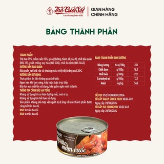 Thịt Kho Mắm Ruốc Lon 180 Gram THẾ GIỚI SỐT Thịt Hộp Đồ Hộp Ăn Liền Tiện Lợi Đậm Việt