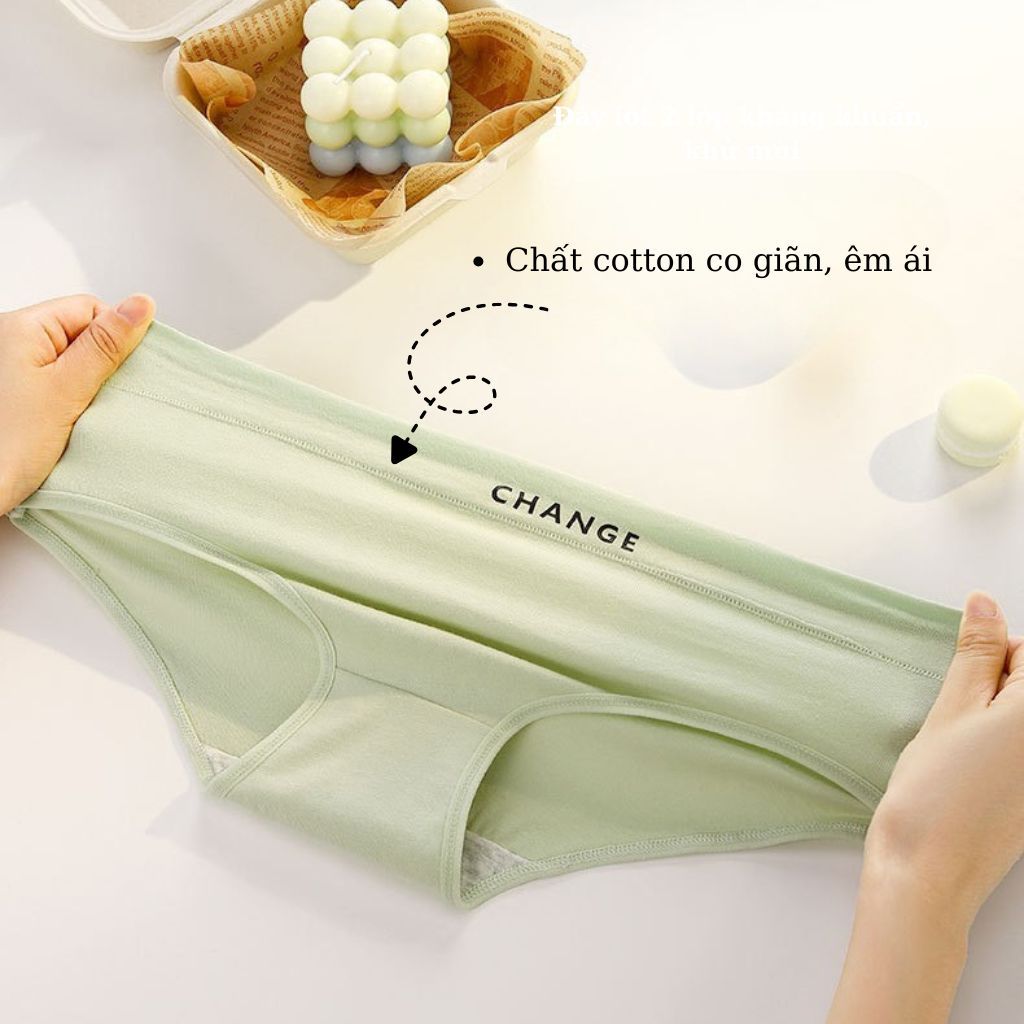 SET 4 Quần lót cotton nữ dày dặn thấm hút tốt cạp vừa tôn dáng gợi cảm kiểu dáng basic LANIXA L2430