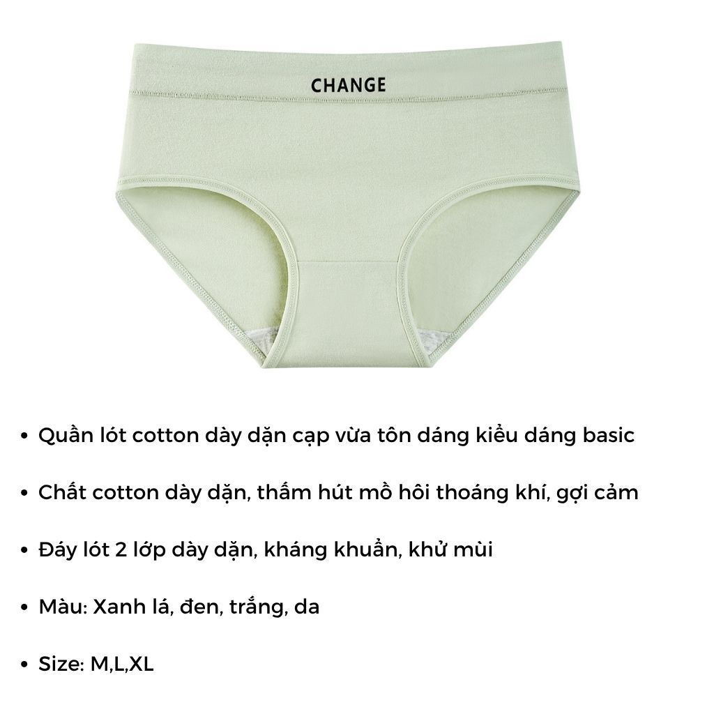 SET 4 Quần lót cotton nữ dày dặn thấm hút tốt cạp vừa tôn dáng gợi cảm kiểu dáng basic LANIXA L2430