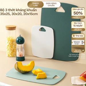 Bộ 3 Thớt Nhựa Lúa Mạch Kháng Khuẩn Cao Cấp, 3 Kích Thước 35x25, 30x20, 20x15cm