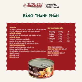 Thịt Kho Tiêu Hộp 180 Gram THẾ GIỚI SỐT Thịt Đóng Hộp Ăn Liền Tiện Lợi Nhanh Chóng Chuẩn Vị