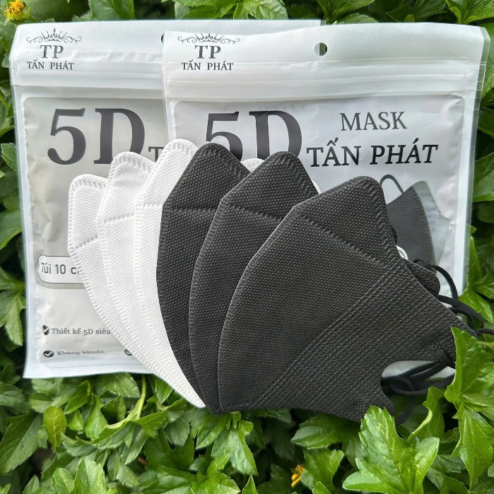[Combo 100 Cái] Khẩu Trang 5D Tấn Phát Chính Hãng 3 Lớp, Chống Bụi Mịn, Không Lem Son ảnh 4