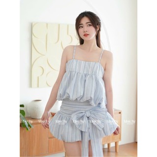 Set đồ đôi kẻ xanh nhẹ nhàng thuần khiết dành cho chị em mặc đi chơi hẹn hò du lịch sang chảnh xịn - Baotrang.clothes