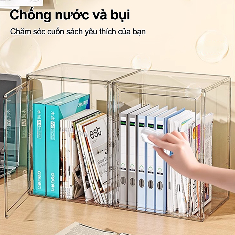 Hộp Đựng Sách Để Bàn Cỡ Lớn Tiện Lợi Chống Bụi Có Nắp Đậy, Hộp Đựng Đồ Trong Suốt | BigBuy360 - bigbuy360.vn
