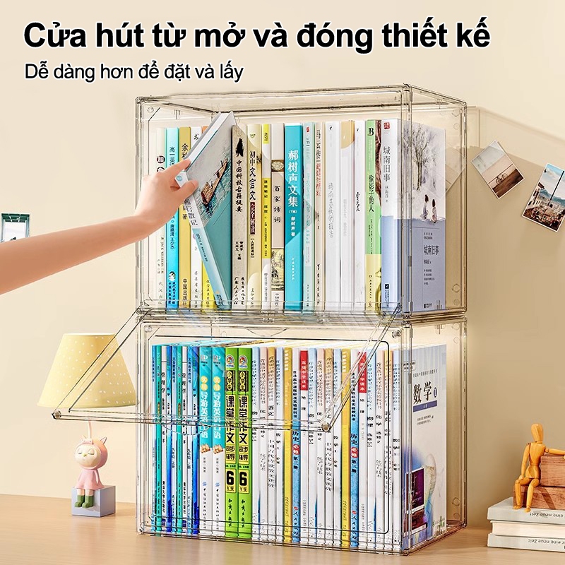 Hộp Đựng Sách Để Bàn Cỡ Lớn Tiện Lợi Chống Bụi Có Nắp Đậy, Hộp Đựng Đồ Trong Suốt | BigBuy360 - bigbuy360.vn