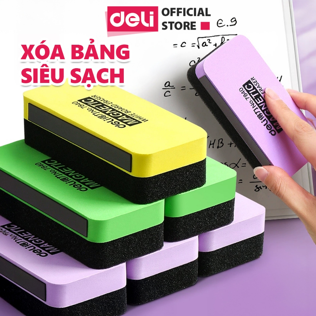 Lau bảng Deli Xóa Bảng Siêu Sạch Mút Bông Êm Dày - Phụ Kiện Bảng Đồ Dùng Học Tập Văn Phòng