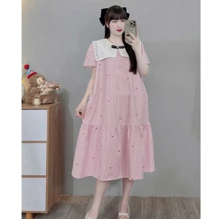 Váy bầu công sở ANAN thiết kế đuôi cá nhún cổ phối vuông