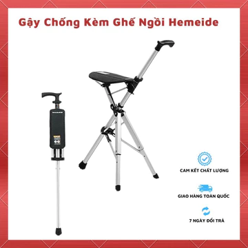 Gậy Chống Cho Người Già Kiêm Ghế Ngồi Tiện Lợi, Gậy Đi Bộ Leo Núi Dã Ngoại Hemeide, Nạng Chống Cho Người Cao Tuổi