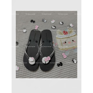 Dép tông xỏ ngón nữ đi biển gắn  kitty nhũ bản dép hai quai cực xinh