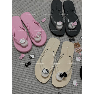 Dép tông xỏ ngón nữ đi biển gắn  kitty nhũ bản dép hai quai cực xinh
