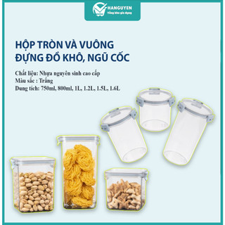 Hộp đựng đồ khô, ngũ cốc, trái cây trong suốt nắp kín nhiều dung tích Hokori Việt Nhật ms: 6590/6591/6592/6593/6594/6595