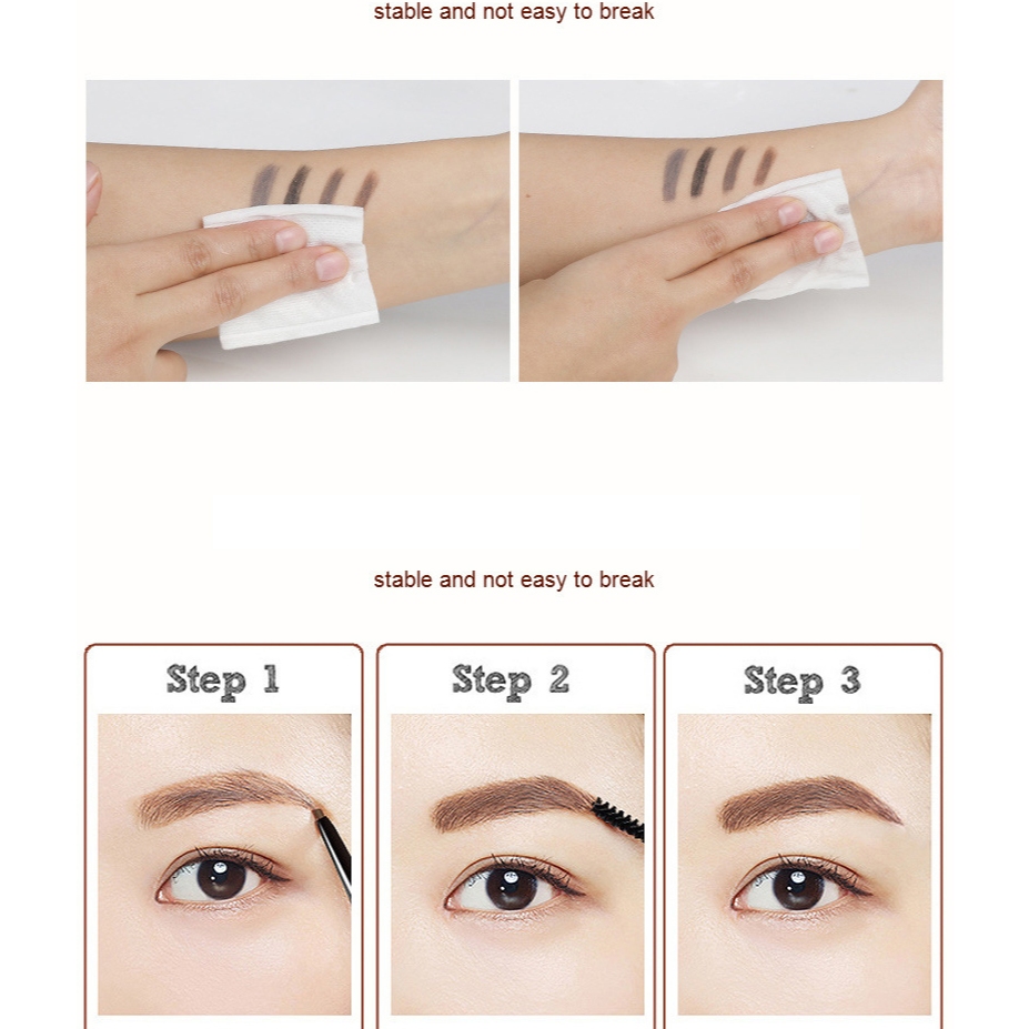 MYONLY Chì Kẻ Mày Lâu Trôi Siêu Mảnh 2 đầu (hộp Vàng) 4D Phẩy Sợi | NHÍM HOUSE
