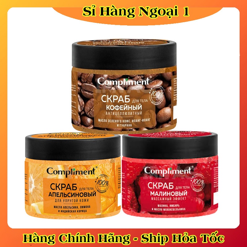 Tẩy Da Chết Body Compliment Trái Cây Sáng Da, Giảm Mụn, Ngăn Ngừa Lão Hóa 400ml Chính Hãng Nga