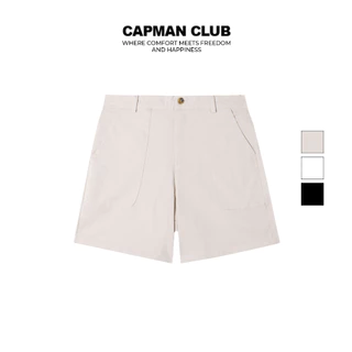 Quần short nam KAKI phom rộng CAPMAN CLUB, quần đùi trên gối lưng đai thun co giãn, trẻ trung