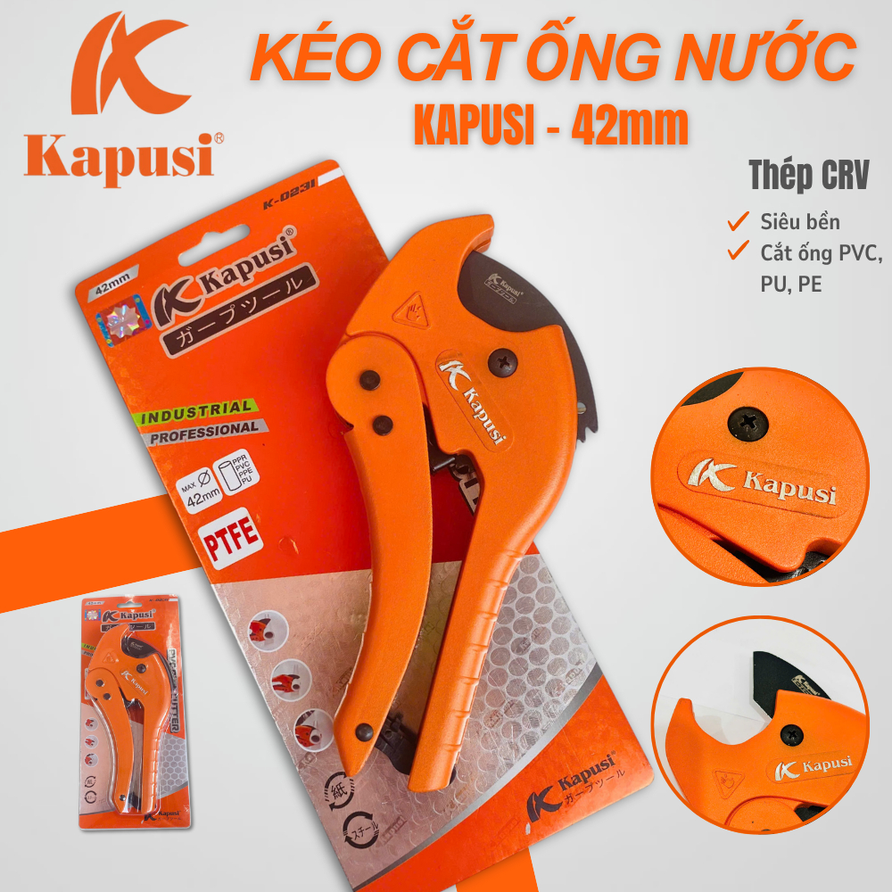 Kéo cắt ống nhựa cao cấp Kapusi Nhật Bản cỡ 42mm hợp kim thép siêu bền k0231