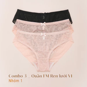 Combo 3 & 5 Quần Lót Nữ Ren Lưới Full Mông V1 Mỏng Nhẹ LAM LUY