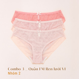 Combo 3 & 5 Quần Lót Nữ Ren Lưới Full Mông V1 Mỏng Nhẹ LAM LUY