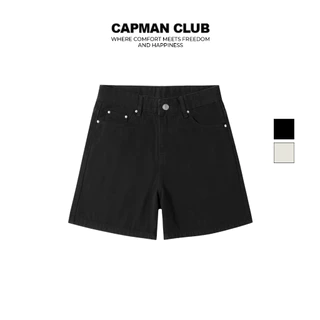 Quần short jean nam POKER phom rộng CAPMAN CLUB, trên gối trẻ trung thoải mái