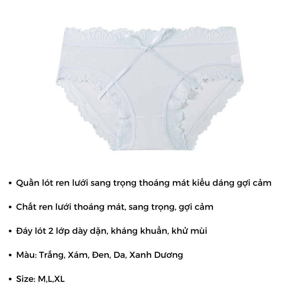 COMBO 5 Quần lót nữ ren lưới viền ren sang trọng gợi cảm cạp vừa tôn dáng gợi cảm sexy LANIXA L1026