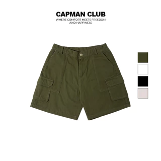 Quần short nam kaki TÚI HỘP phom rộng trên gối CAPMAN CLUB, trẻ trung thoải mái dễ mặc