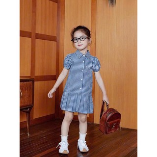 [B&G] Đầm váy somi caro dễ thương đi học đi chơi cho bé gái từ 10-45kg(2-12 tuổi)