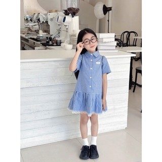 [B&G] Đầm váy somi caro dễ thương đi học đi chơi cho bé gái từ 10-45kg(2-12 tuổi)