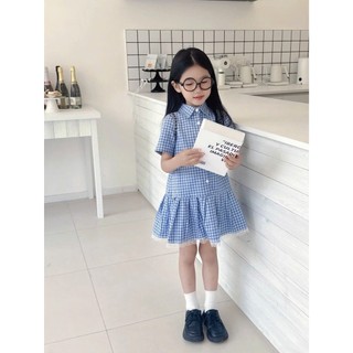 [B&G] Đầm váy somi caro dễ thương đi học đi chơi cho bé gái từ 10-45kg(2-12 tuổi)