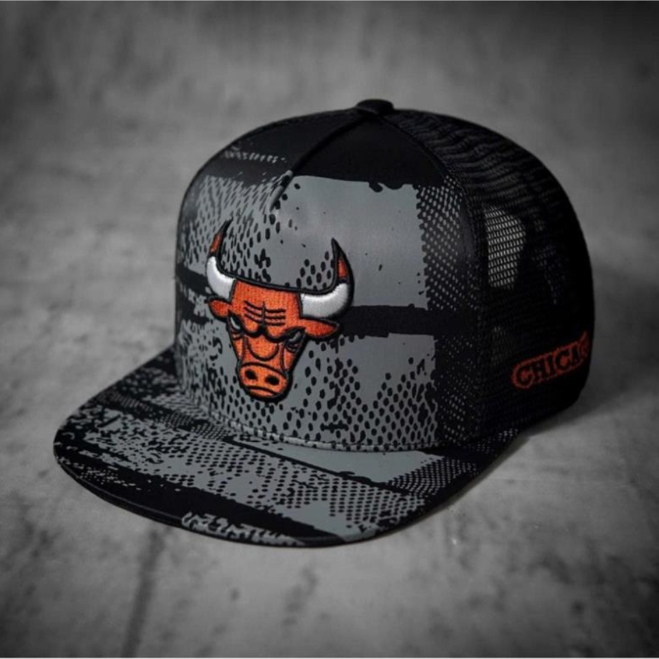 (Hàng VNXK) Nón hiphop, mũ snapback Trâu Chicago xám vải kaki phối lưới đẹp form chuẩn thời trang