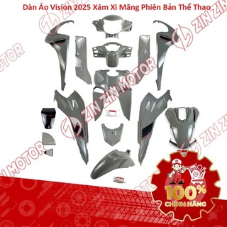 Dàn Áo Vision 2025 Xám Xi Măng (Xám Đen) Phiên Bản Thể Thao Chính Hãng - ZZM