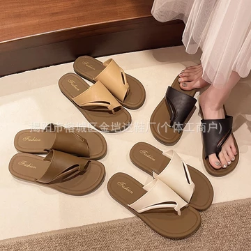 [Hàng mới-Sale sốc] Dép xỏ ngón nữ mới, Dép lê xỏ ngón đế 3cm, Dép lê xỏ ngón kiểu dáng Hàn Quốc 3 màu trắng, đen, nâu
