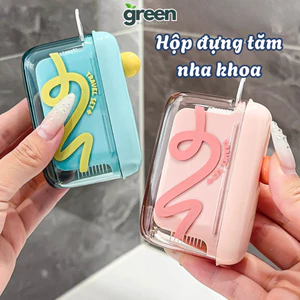 Hộp Đựng Tăm Chỉ Nha Khoa Mini Dạng Nhấn Tiện Lợi GreenHome, Lấy Tăm Dễ Dàng Bỏ Túi Nhỏ Gọn Vệ Sinh
